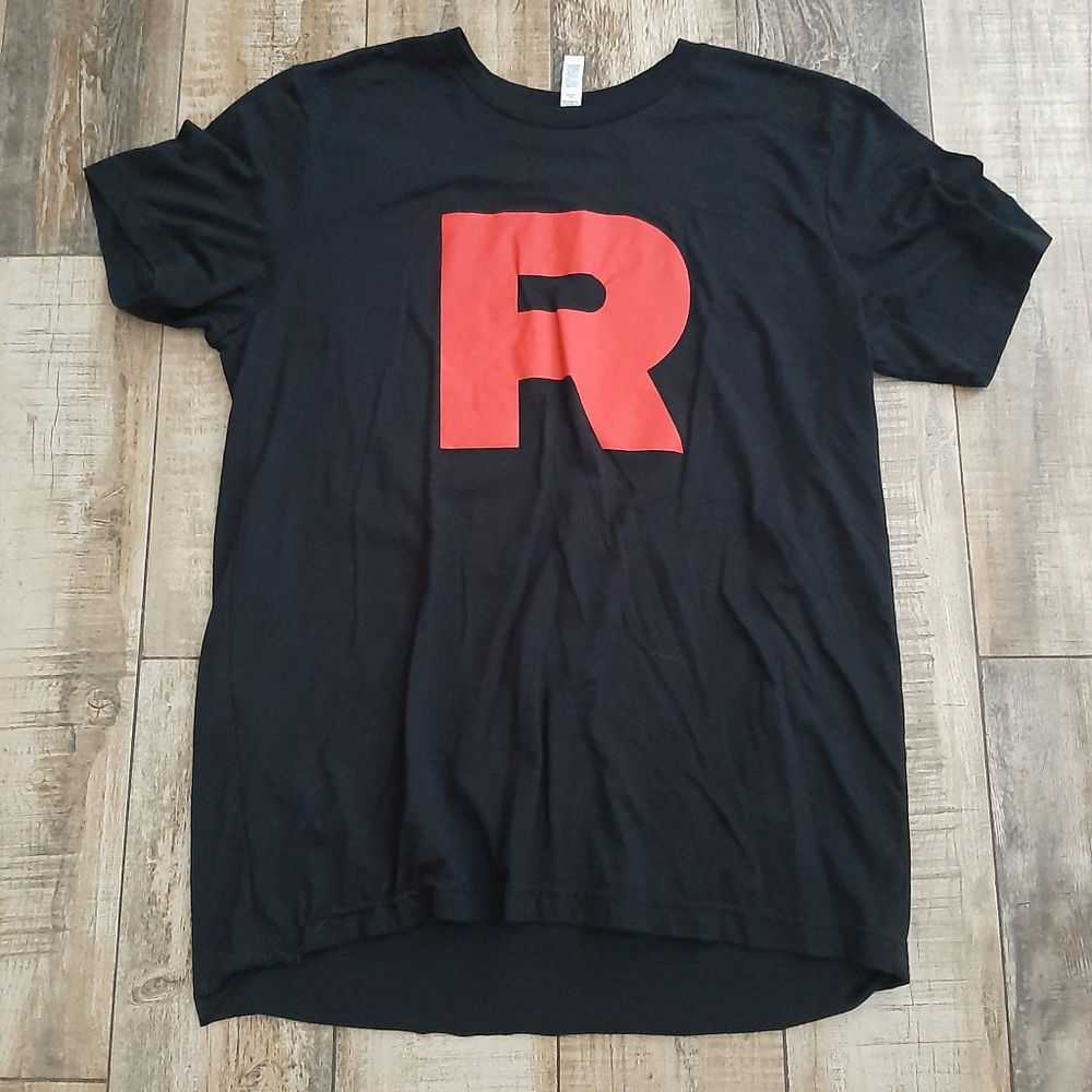 Pokemon Team Rocket graphic t-shirt Large black EUC